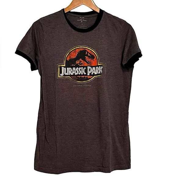 🌴 Universal Studios Jurassic Park Retro Ringer Tee - Picture 1 of 14